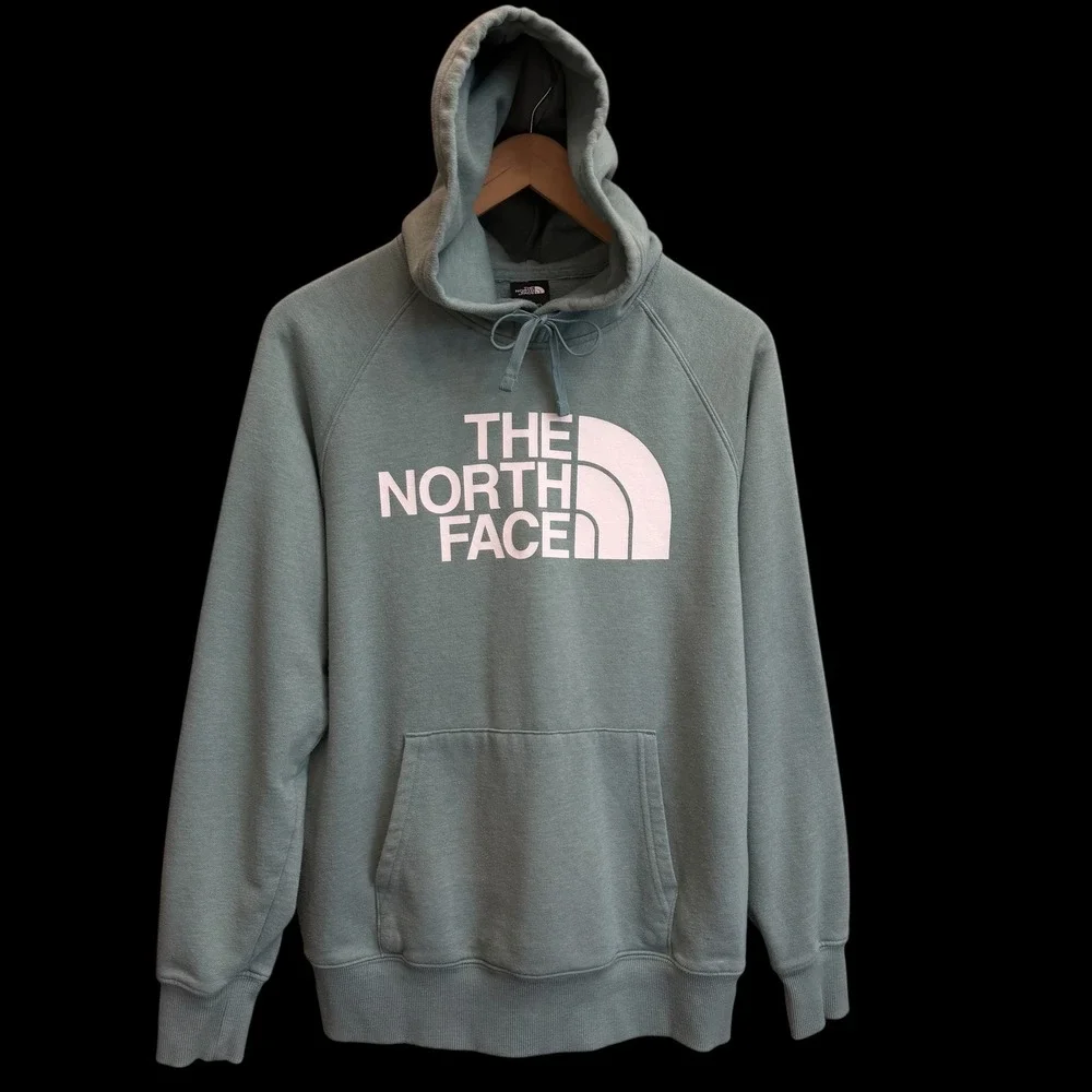 The North Face Women Sage Green Half Dome Logo 50% Pullover Hoodie‎ Size M